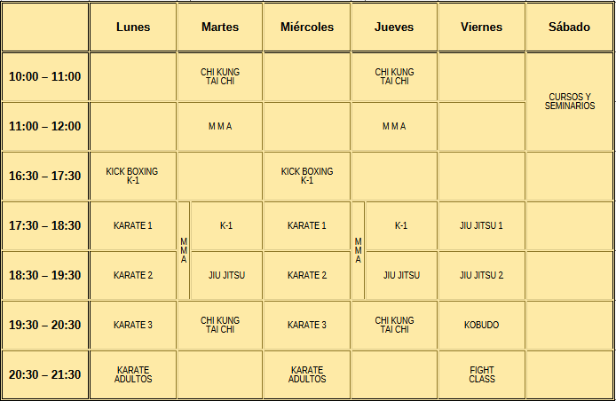 Horarios